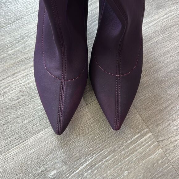 Ted Baker Women’s Heel Bootie Ankle Sock Purple Point Toe Stretch Size 8.5 Sexy - Picture 8 of 8